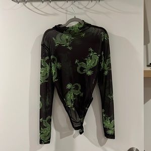 long sleeve sheer bodysuit